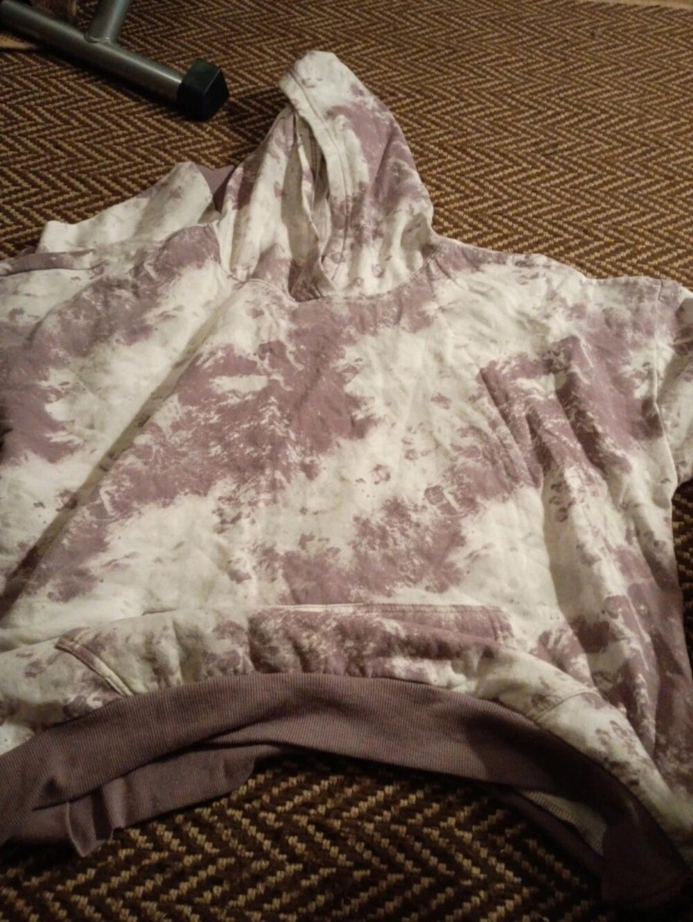 just be Hooded Pullover in Mauve and Cream